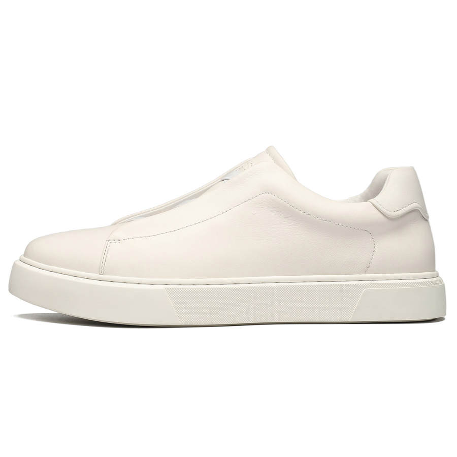 ST&SAT White Sneakers Top Grain Cow Leather Low top Skateboard Shoes Men's White