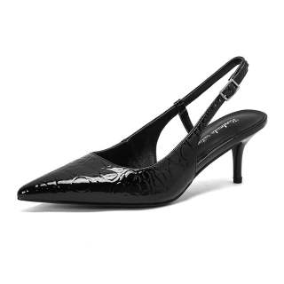 Yeezyy Reezy Cow Split Leather High Heels Women's Black