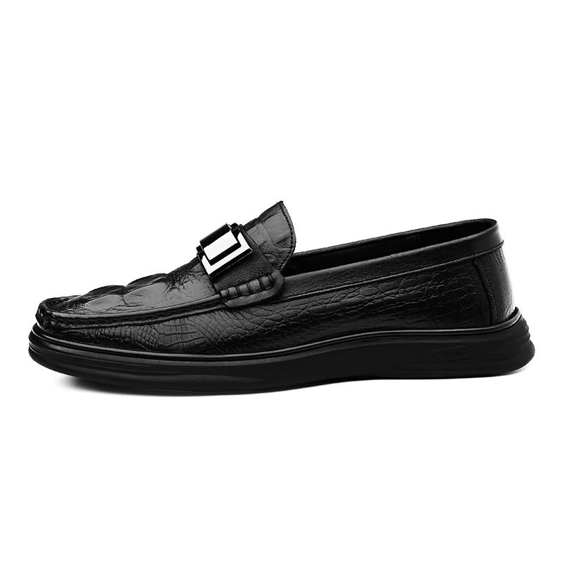 XIMO BULL Cow Leather Casual Shoes Men's Black