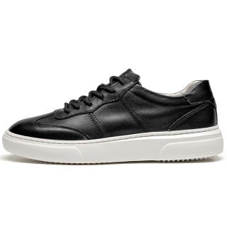 LEAVELAND Cow Leather Low top Skateboard Shoes Men's Black