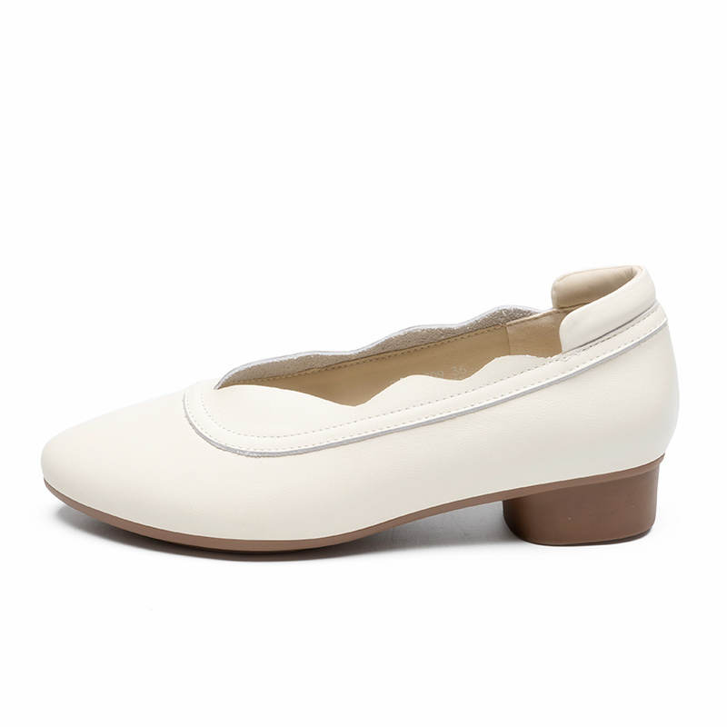 ZHR Top Grain Cow Leather Women's Casual Shoes 3cm Women's