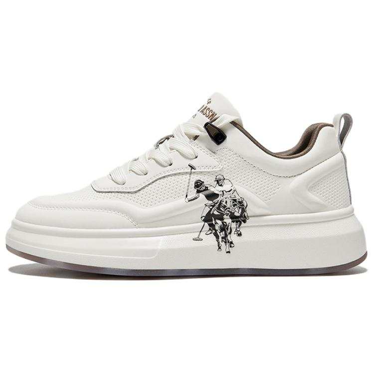 U.S. POLO ASSN. Low top Skateboard Shoes Men's White Brown