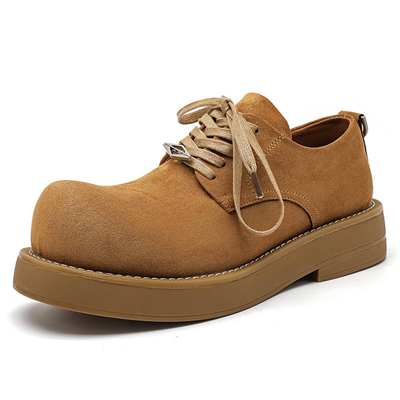 V05 Abrasion Resistant Height Increasing Low top Casual Shoes Unisex Apricot