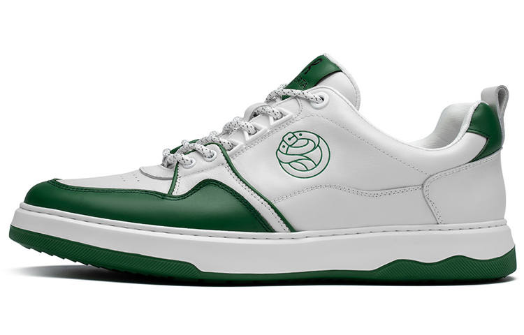 ROBERTA DI CAMERINO Cow Leather Stylish Skateboarding Shoes Men's White Green