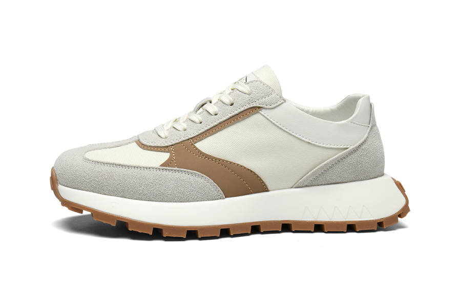 HLA Casual Shoes Men's Low Top White Brown/White Gray
