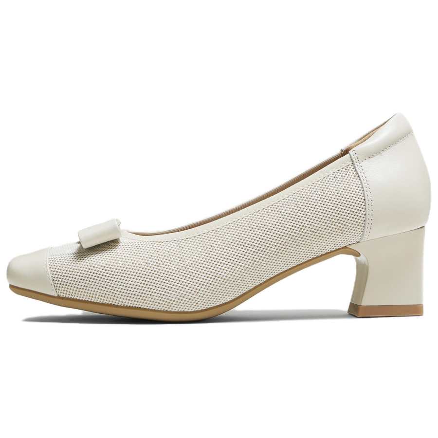 Tata High Heels Women's Ecru/Brown, Ecru