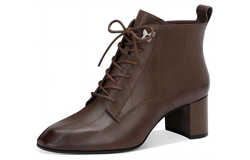 JESSICA SOPHIA Top Grain Cow Leather Ankle Boots 5CM Women's