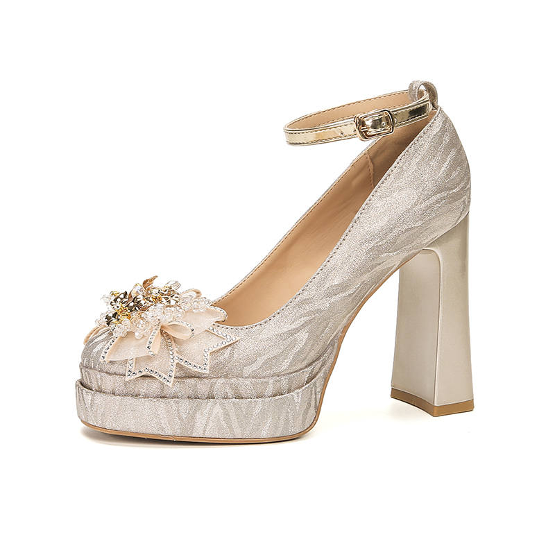Bamiti Chunky Heel High Heels 11cm Women's