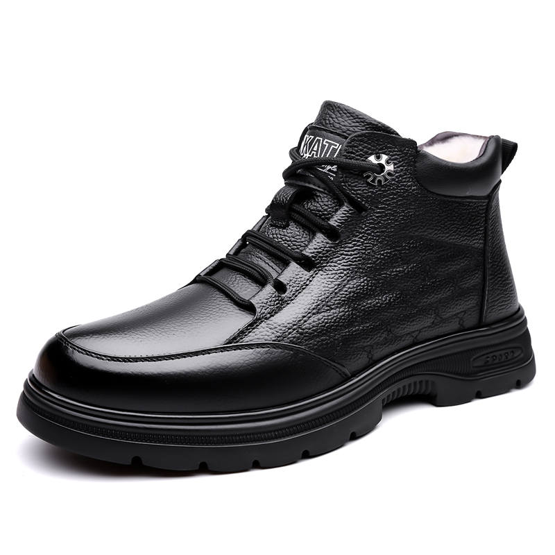 GONGNIUMEILI PU Combat Boots Men's Black
