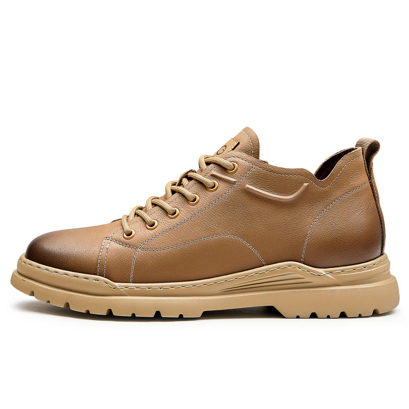 GOG Cow Leather Fashion Versatile Casual Shoes Men's Brown
