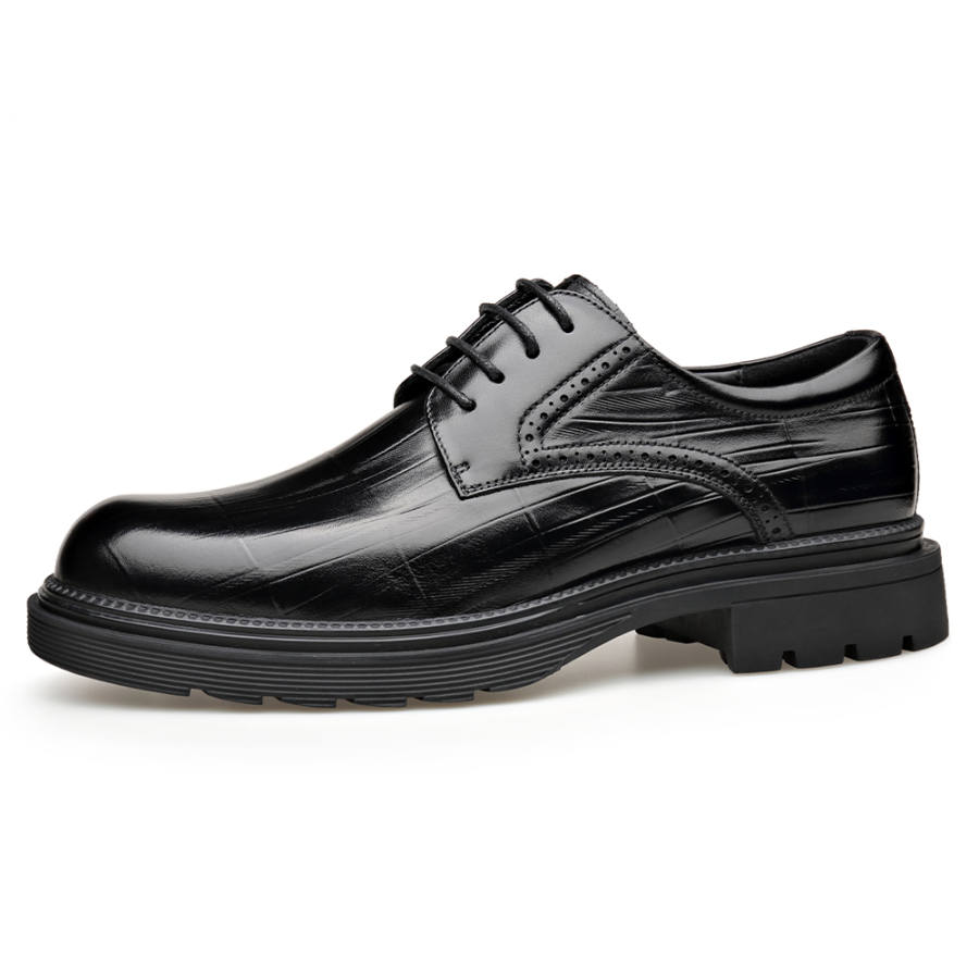 KAIMALONG Cow Leather Dress Shoes Men's Black