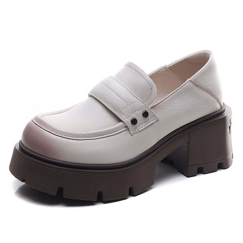 KAQIAODI Loafers Women's Beige/Black