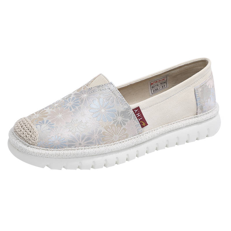 TAIHEYUAN Fabric Espadrilles Women's Beige
