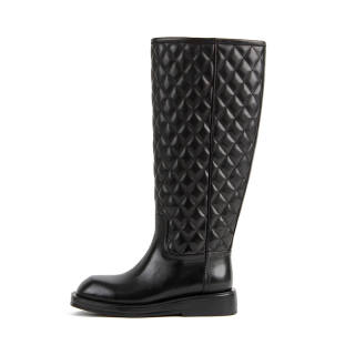 CALVIN LUO Cow Leather Knee high Boots Women's Black