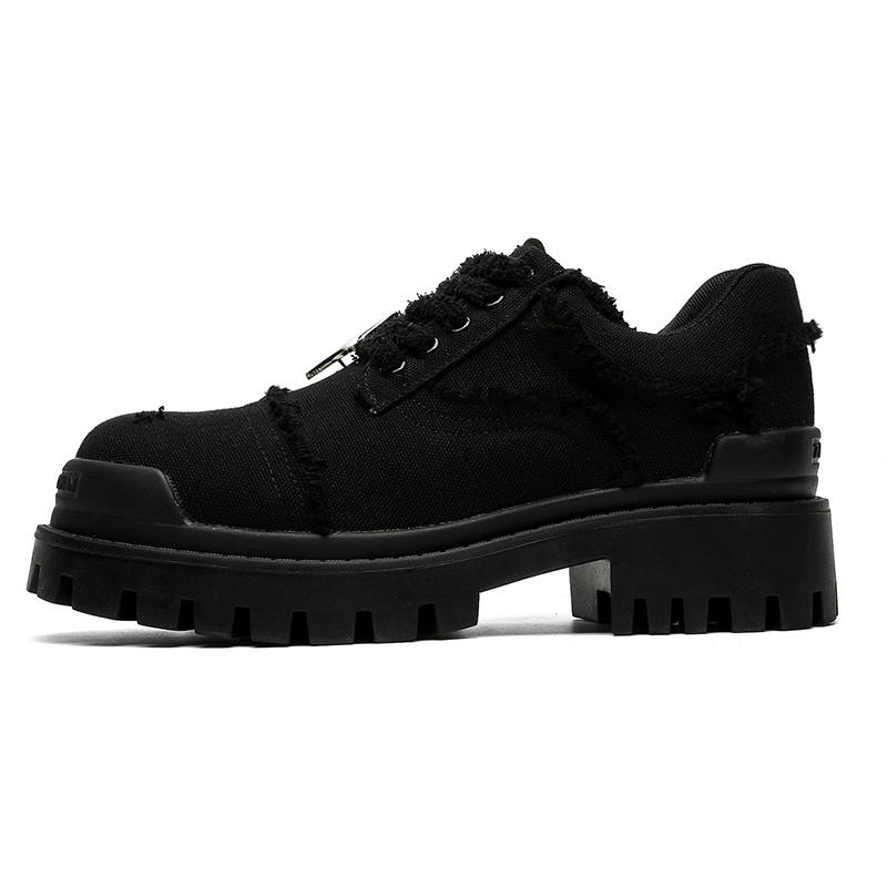 Xiwencha Mesh Height Increasing Height Increasing Low top Casual Shoes Unisex Black