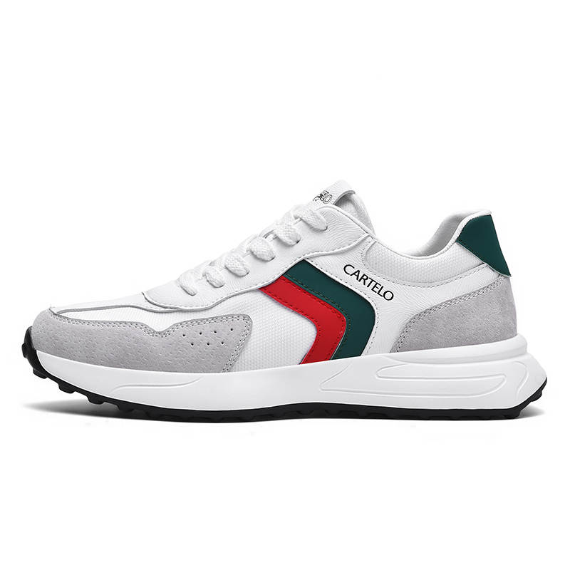 CARTELO Textile, Synthetic Leather Low top Casual Shoes Men's White Gray
