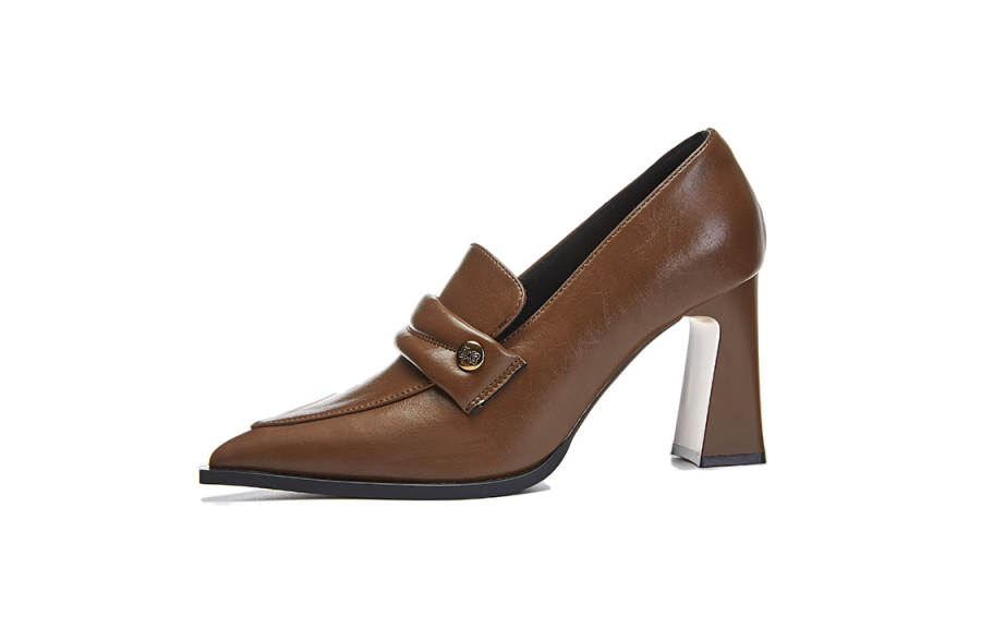 POOQ Pu Chunky Heel High Heels 7cm Women's