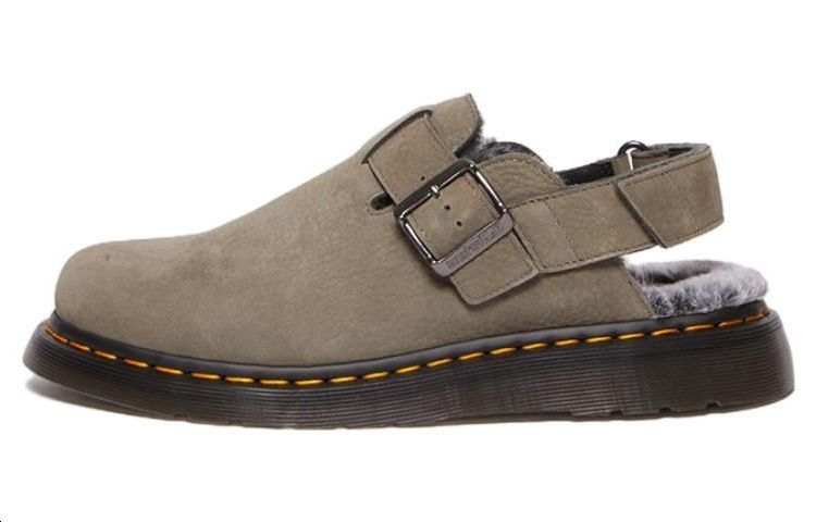 Dr.Martens Dr. Martens Dr.Martens Jorge Ii Faux Fur Lined Nubuck Slingback Mules 'Nickel Grey' Women's