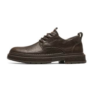 CARTELO Casual Leather Shoes Men's Low Top Black