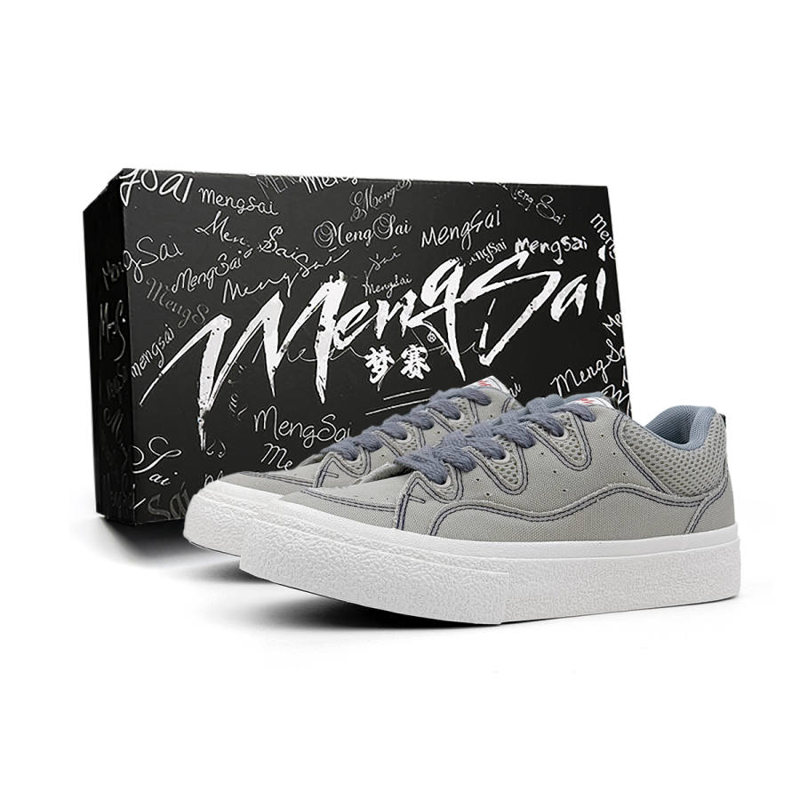 Mengsai Slip Resistant Cushioning Slip Resistant Cushioning Low top Skateboard Shoes Men's Gray