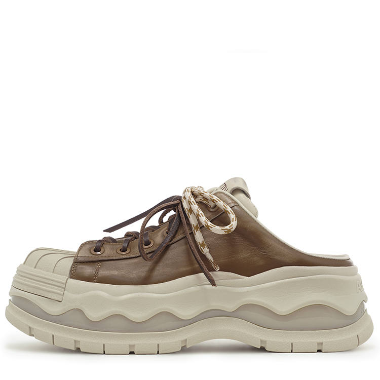 VITTORIO VENTURA Cow Leather Low top Mule Skate Shoes Women's Brown