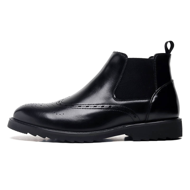 PINYI PINYI Microfiber Leather Short Chelsea Boots Men's