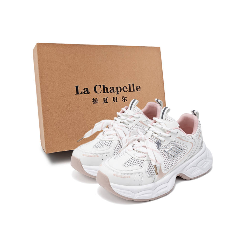 La Chapelle Anti Slip Wear Resistant Low Top Chunky Sneakers Women's Pink