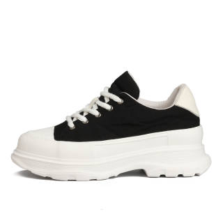 TAIDIAN Top Grain Cow Leather Men's Casual Shoes Men's Black