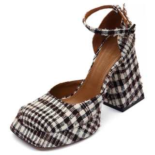 SHUSHU/TONG Fabric Chunky Heel High Heels Women's