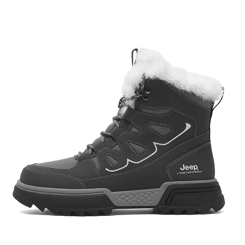 Jeep Jeep Thermal Coverage Abrasion Resistant Waterproof Short Snow Boots Men's