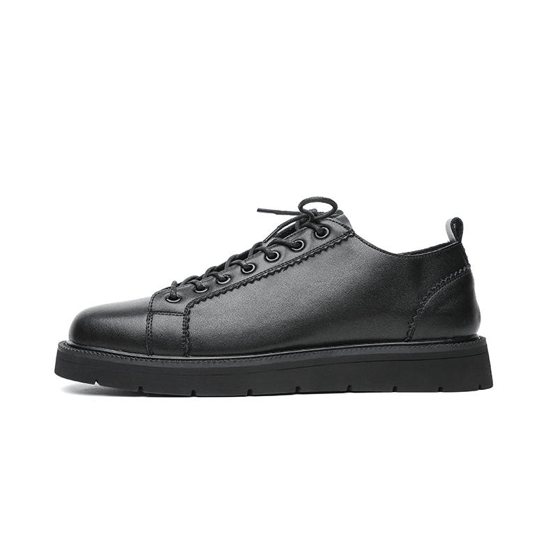 V ZERO FIVE V ZERO FIVE Cow Split Leather Casual Shoes Men's Black Minimalist Style Versatile