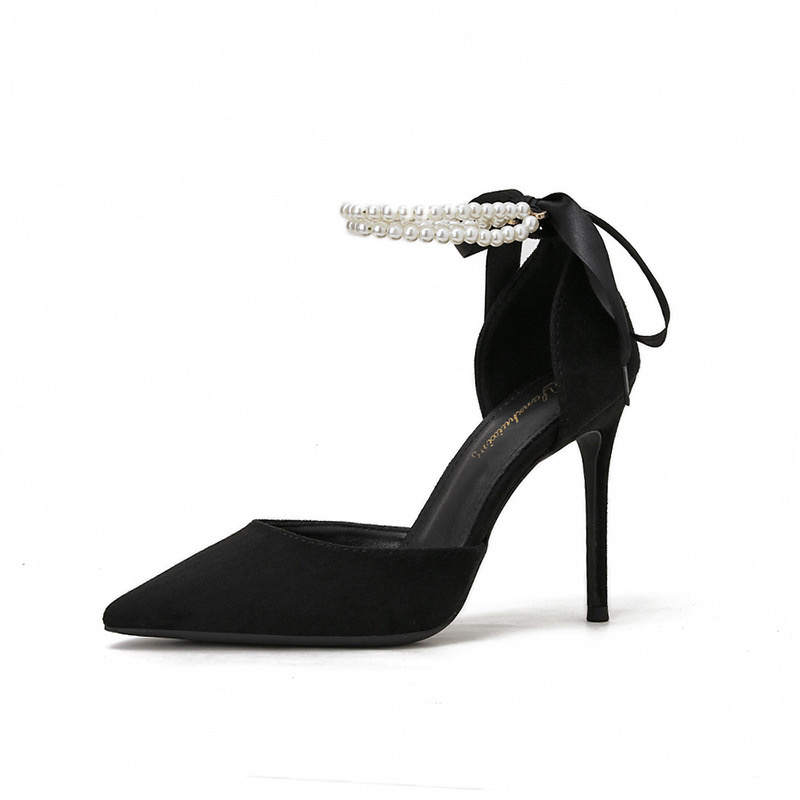 HKCP Suede Slim Heel High Heels Women's