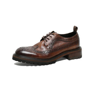 SAINTNJORD Top Grain Cow Leather Men's Casual Shoes Men's Dark Brown