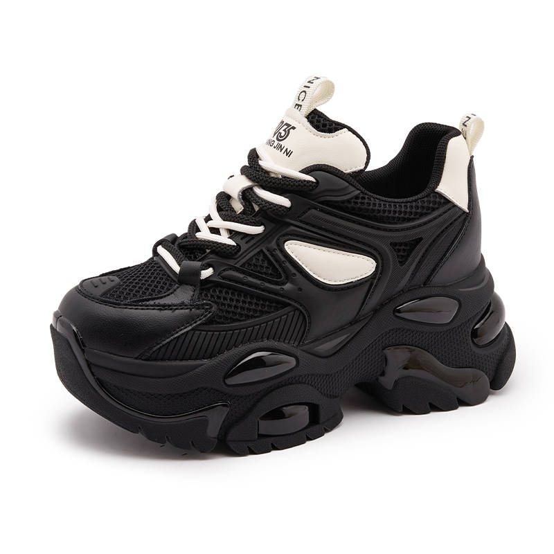 MILANLIANGE Slip Resistant Height Increasing Low top Chunky Sneakers 8cm Women's