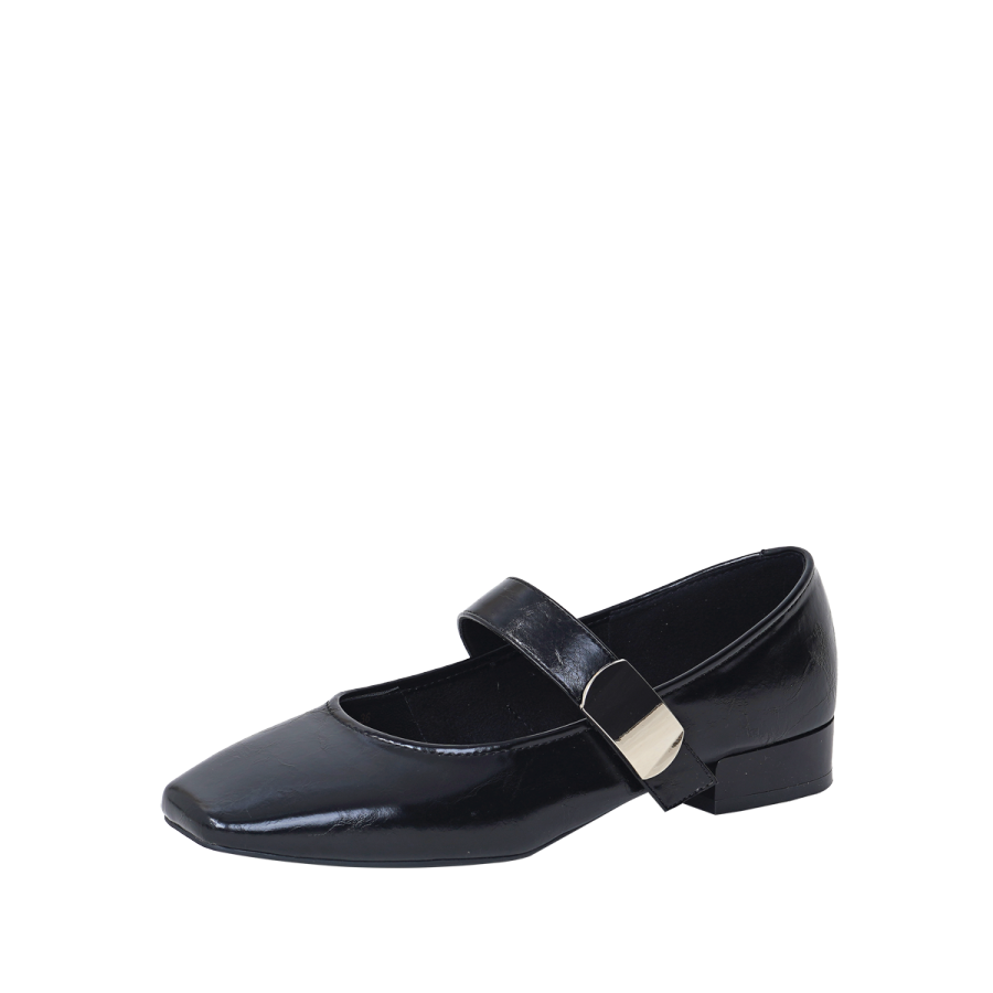 GUDIANFENGDU Pu Chunky Heel Mary Jane Shoes Women's
