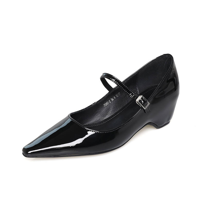 HONGYANGLIN Patent Leather Mary Jane Shoes Women's