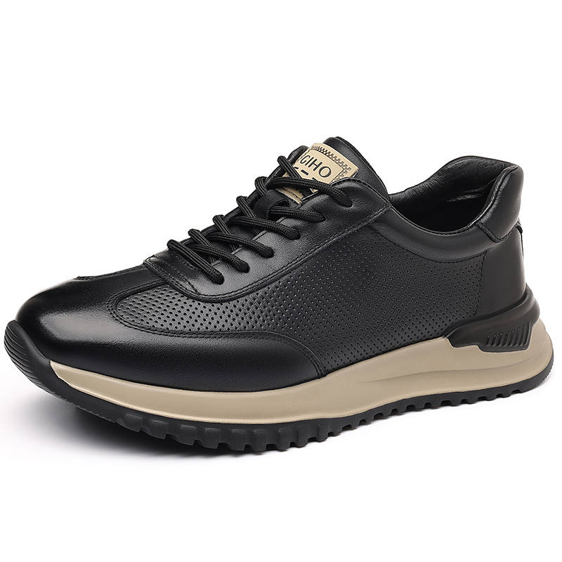 GIHO Top Grain Cow Leather Slip Resistant, Abrasion Resistant, Lightweight Low top Casual Shoes Men's