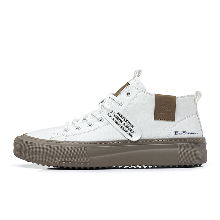 BEN SHERMAN Cow Split Leather Mid top Casual Shoes Men's
