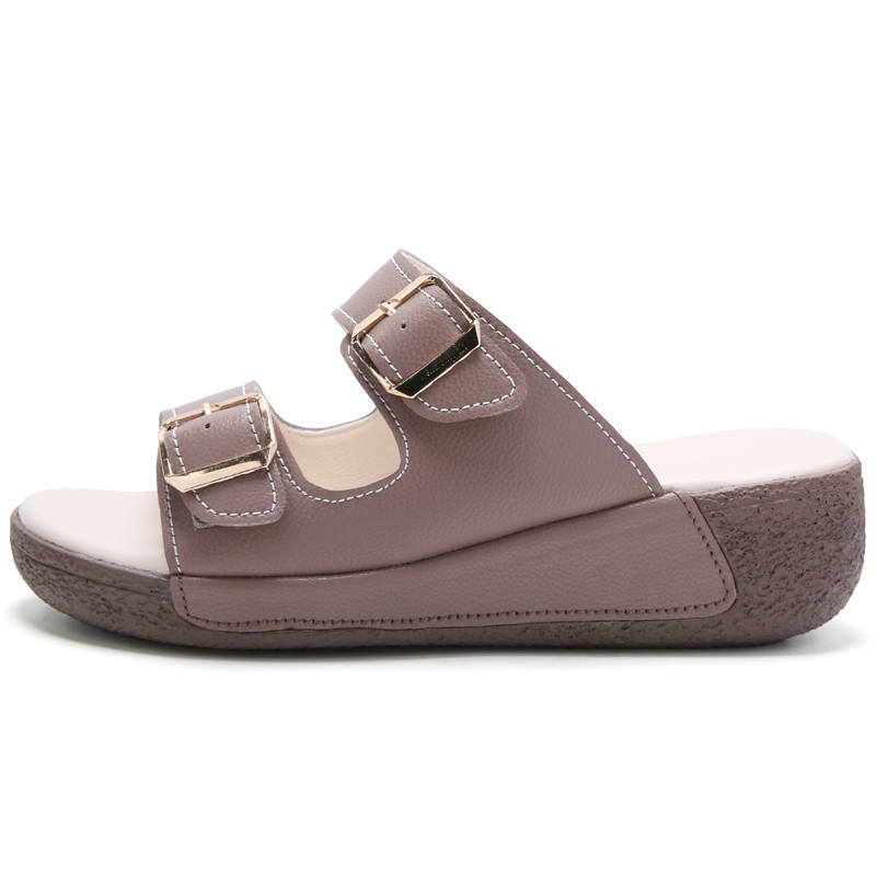 Reivantix Reivanti Rubber Sole Slip Resistant Slide Slippers Women's Cameo Brown
