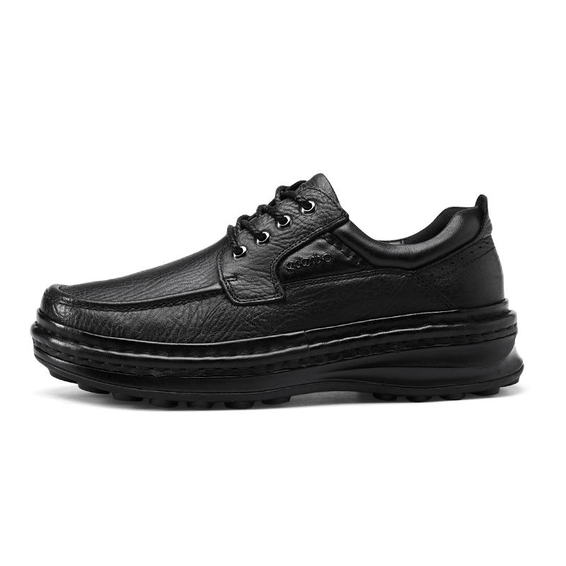 EDENBO Top Grain Cow Leather Casual Shoes Men's Black