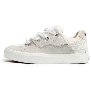 Medd Skateboard Shoes Unisex Low Top White Plaid/White Gray/Black