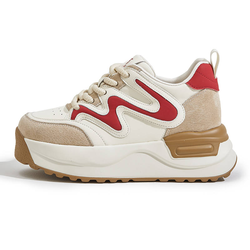MILANLIANGE Cushioning Abrasion Resistant Breathable Slip Resistant Low top Casual Shoes Women's Beige Black