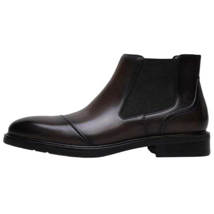 GOLDLION Top Grain Cow Leather Short Chelsea Boots Men's