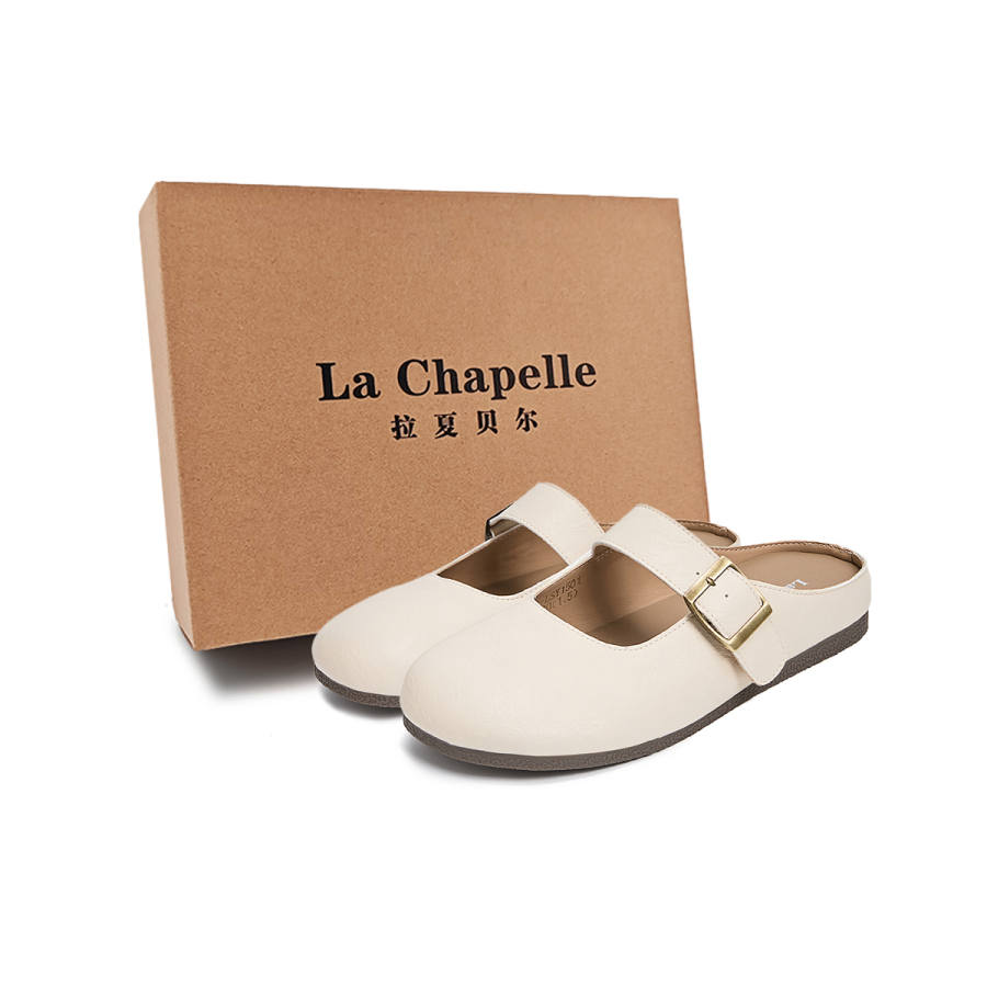 La Chapelle Abrasion Resistant Slip Resistant Closed Toe Slippers Women's Beige