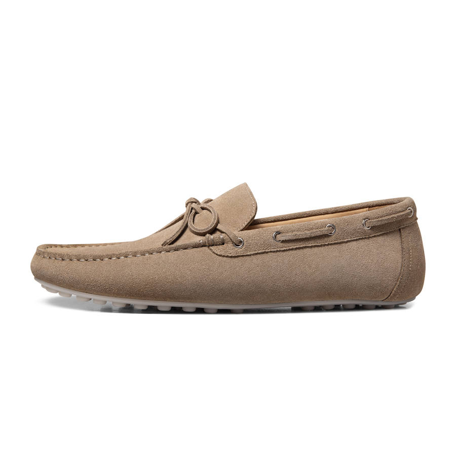 THOM WILLS Fashion Versatile Belt Buckles Gommino Loafers Cow Suede Casual Shoes Men's