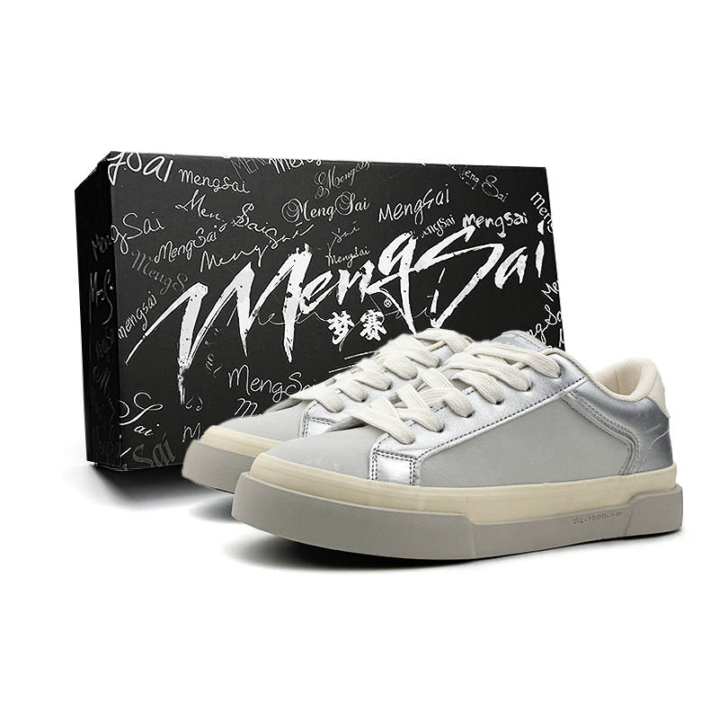 Mengsai Cushioning Slip Resistant Cushioning Slip Resistant Low top Skateboard Shoes Men's Silver Gray