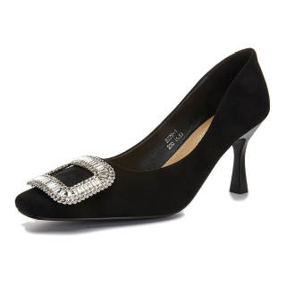 POOQ Pu Slim Heel High Heels 7.5cm Women's