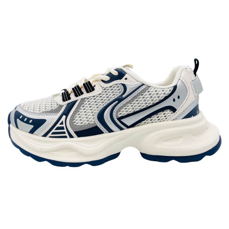 QIANJIN Breathable Mid top Chunky Sneakers Women's Light Blue