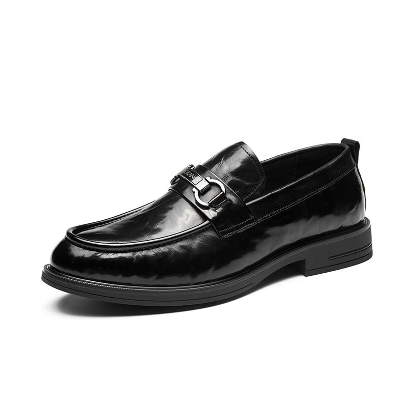 AOKANG Top Grain Cow Leather Casual Shoes Men's Black