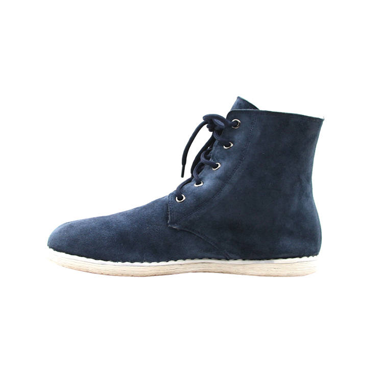 Neiliansheng Men's Hand Stitched Shoes Cow Suede Ankle Boots Flat Men's